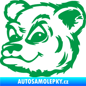 Samolepka Medvěd 011 levá hlava zelená