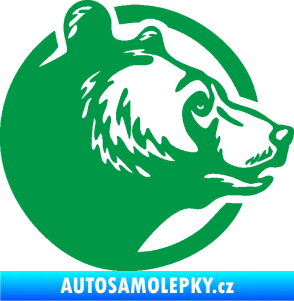 Samolepka Medvěd 012 pravá hlava zelená