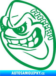 Samolepka Míč na americký fotbal 001 levá s obličejem zelená