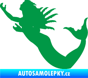 Samolepka Mořská panna levá siréna zelená