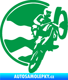 Samolepka Motokros 002 pravá zelená