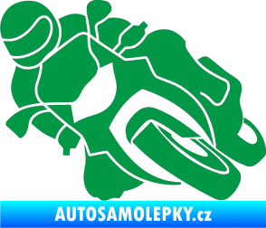 Samolepka Motorka 001 levá silniční motorky zelená