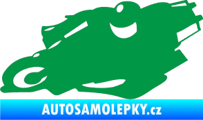 Samolepka Motorka 007 levá silniční motorky zelená