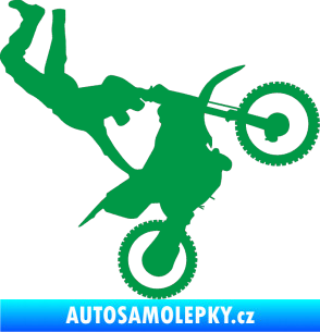Samolepka Motorka 008 pravá motokros freestyle zelená