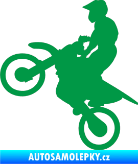 Samolepka Motorka 024 levá motokros zelená
