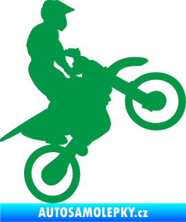 Samolepka Motorka 024 pravá motokros zelená