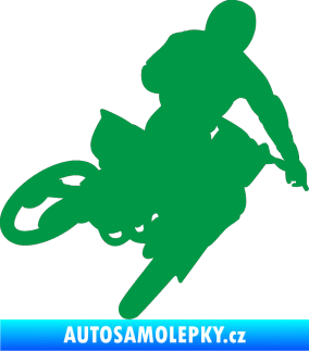 Samolepka Motorka 025 pravá motokros zelená