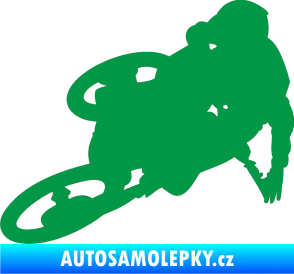 Samolepka Motorka 026 levá motokros freestyle zelená