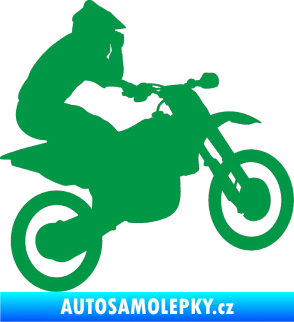 Samolepka Motorka 027 pravá motokros zelená