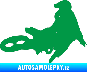 Samolepka Motorka 028 pravá motokros zelená
