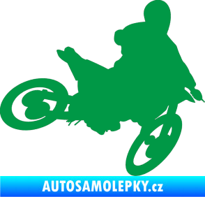 Samolepka Motorka 034 pravá motokros zelená