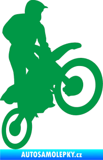 Samolepka Motorka 035 pravá motokros zelená