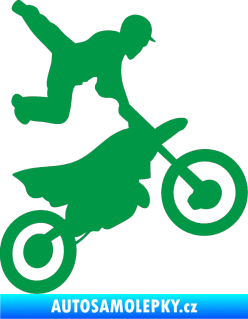 Samolepka Motorka 036 pravá motokros freestyle zelená