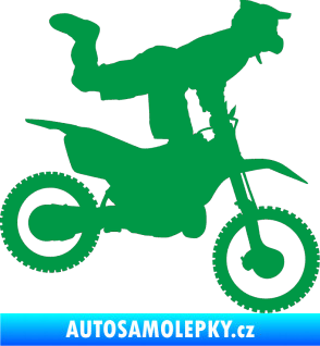 Samolepka Motorka 038 pravá motokros freestyle zelená