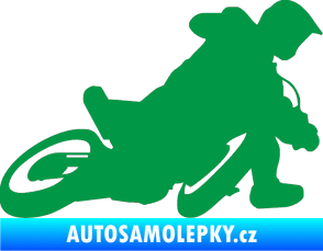 Samolepka Motorka 039 pravá motokros zelená