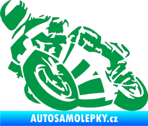 Samolepka Motorka 040 levá road racing zelená