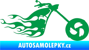 Samolepka Motorka 042 pravá plameny zelená