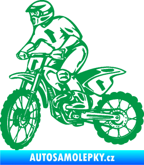 Samolepka Motorka 043 levá motokros zelená
