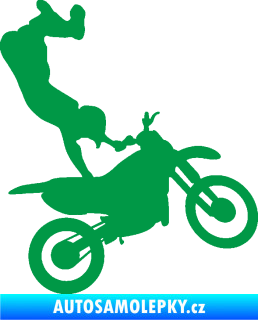 Samolepka Motorka 047 pravá motokros freestyle zelená