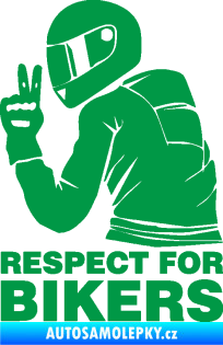 Samolepka Motorkář 004 respect for bikers nápis zelená