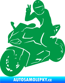 Samolepka Motorkář 006 levá zelená