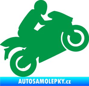 Samolepka Motorkář 007 pravá zelená