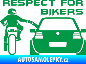 Samolepka Motorkář 008 respect for bikers nápis zelená