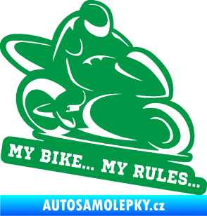 Samolepka Motorkář 012 pravá s textem zelená