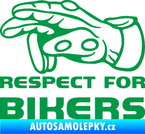 Samolepka Motorkář 014 levá respect for bikers zelená