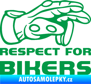 Samolepka Motorkář 014 pravá respect for bikers zelená