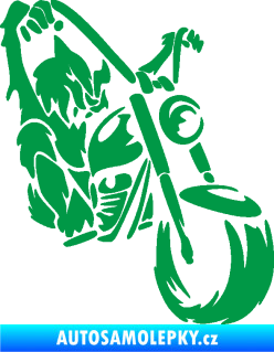 Samolepka Motorkář 015 pravá harley zelená