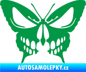 Samolepka Motýl 017 lebka zelená