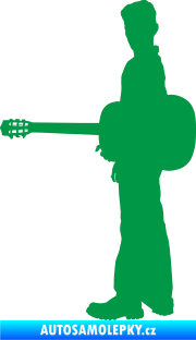 Samolepka Music 003 levá hráč na kytaru zelená