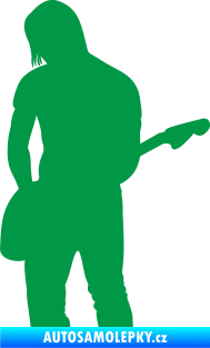 Samolepka Music 005 levá hráč na kytaru zelená