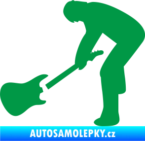 Samolepka Music 007 levá rocker s kytarou zelená
