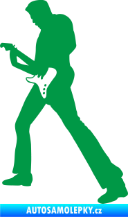 Samolepka Music 008 levá hráč na kytaru zelená