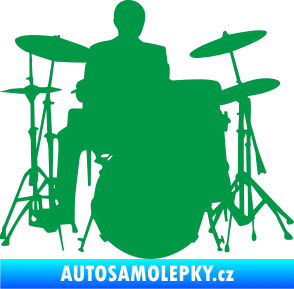Samolepka Music 009 pravá hráč na bicí zelená