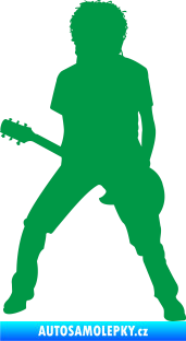 Samolepka Music 010 levá rocker s kytarou zelená