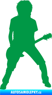 Samolepka Music 010 pravá rocker s kytarou zelená