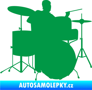 Samolepka Music 011 pravá hráč na bicí zelená