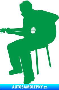 Samolepka Music 012 levá  kytarista zelená