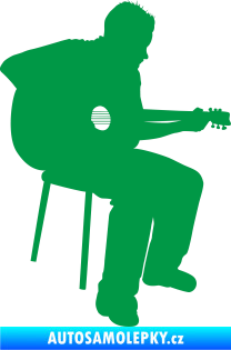 Samolepka Music 012 pravá  kytarista zelená