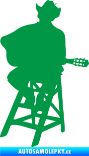 Samolepka Music 013 levá kytarista zelená