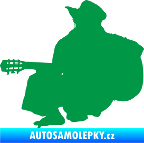 Samolepka Music 014 levá hráč na kytaru zelená