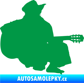 Samolepka Music 014 pravá hráč na kytaru zelená
