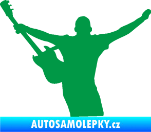 Samolepka Music 024 levá kytarista rocker zelená