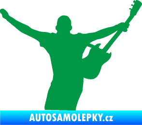 Samolepka Music 024 pravá kytarista rocker zelená
