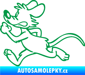 Samolepka Myš 001 levá sprintuje zelená