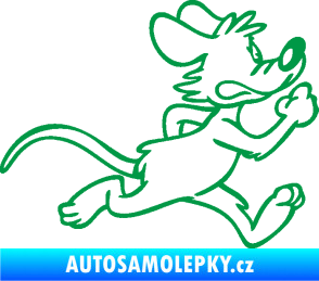 Samolepka Myš 001 pravá sprintuje zelená