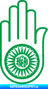 Samolepka Náboženský symbol Džinismus Ahimsa zelená